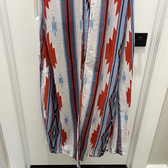 Crazy Train Size M Kimono Duster Aztec Tribal Southwest Print Sleeveless Long - Picture 6 of 14
